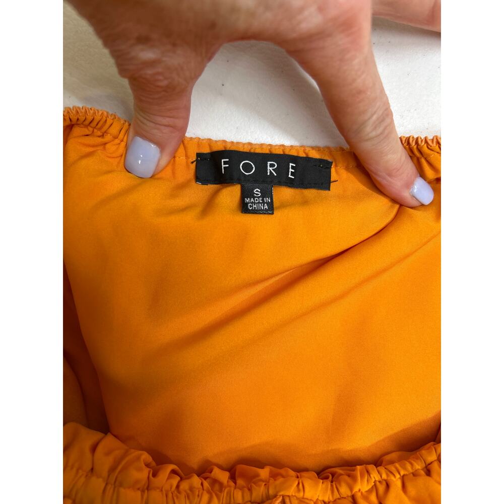FORE Carolyn Statement Flutter Sleeve Mini Dress in Orange Size S - Picture 4 of 10